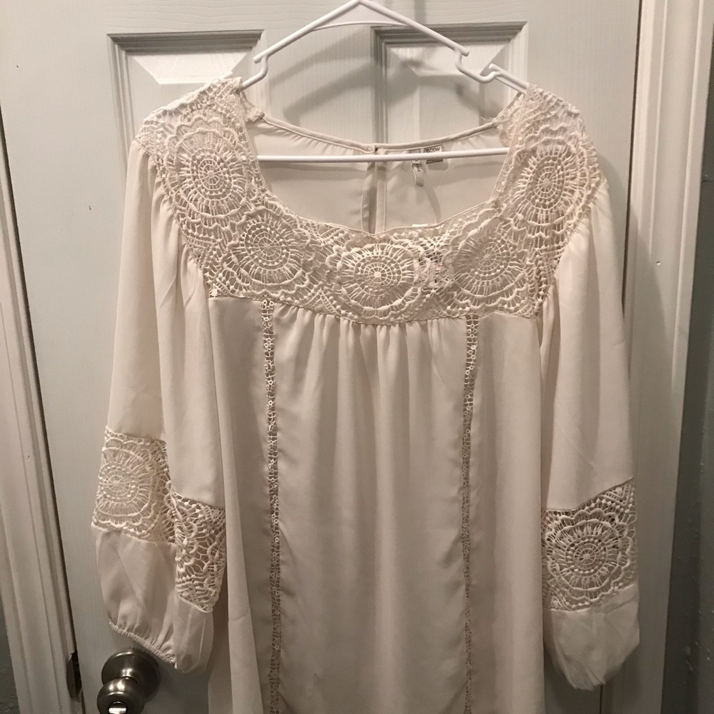 Sheer/lace Ivory Blouse